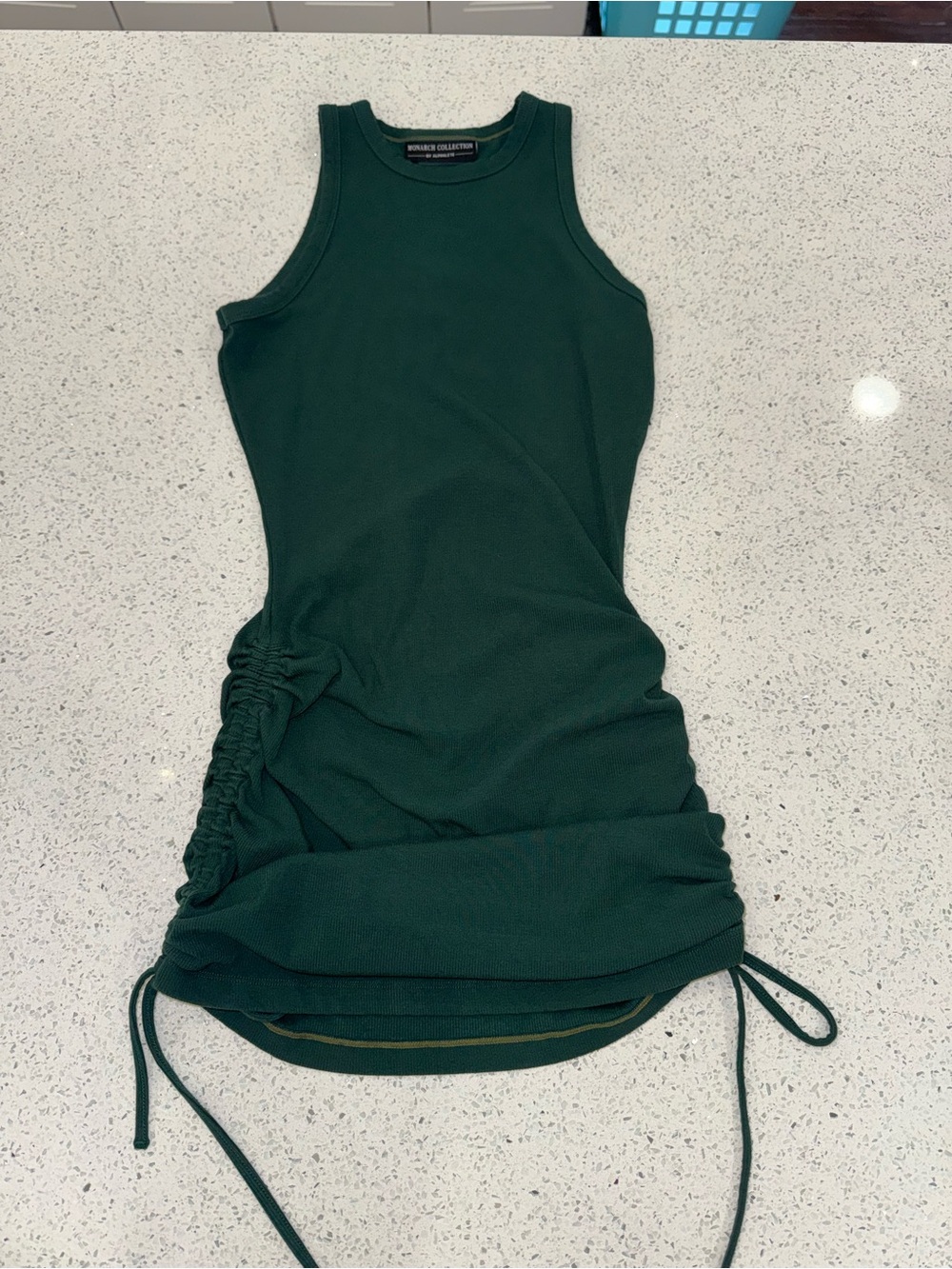 Alphalete Dark Green Ruched Tank Midi Dress